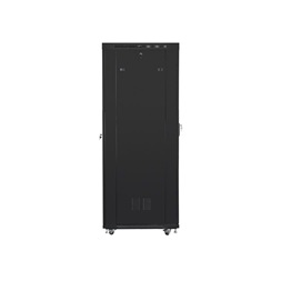 Lanberg FF01-8042-23BL 19" 42U SZÉL:800mm MÉLY:1000mm MAG:2097mm lapraszerelt LCD hálós fémajtós fekete rack szekrény