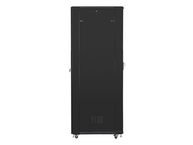 Lanberg FF01-8047-12B 19" 47U SZÉL:800mm MÉLY:1000mm MAG:2270mm lapraszerelt üvegajtós fekete rack szekrény
