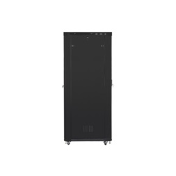 Lanberg FF01-8247-12BL 19" 47U SZÉL:800mm MÉLY:1200mm MAG:2350mm lapraszerelt LCD üvegajtós fekete rack szekrény