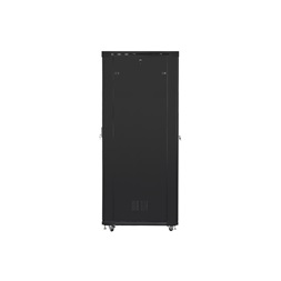 Lanberg FF01-8247-12BL 19" 47U SZÉL:800mm MÉLY:1200mm MAG:2350mm lapraszerelt LCD üvegajtós fekete rack szekrény