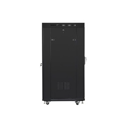 Lanberg FF01-8822-23BL 19" 22U SZÉL:800mm MÉLY:800mm MAG:1216mm lapraszerelt LCD hálós fémajtós fekete rack szekrény