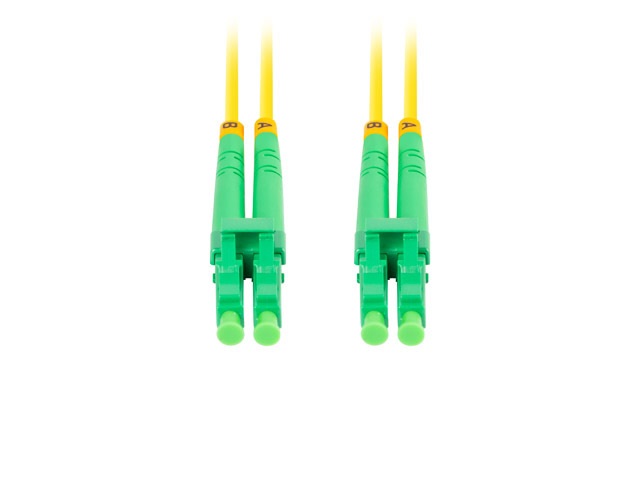 Lanberg FO-LALA-SD11-0010-YE duplex optikai patch kábel 4xLC/APC csatlakozóval, duplex 9/125 LSZH, 1m