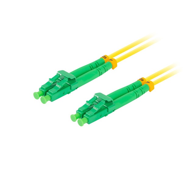 Lanberg FO-LALA-SD11-0010-YE duplex optikai patch kábel 4xLC/APC csatlakozóval, duplex 9/125 LSZH, 1m