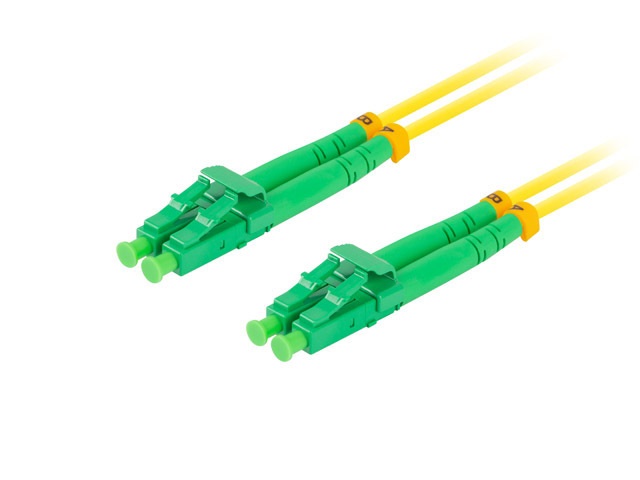 Lanberg FO-LALA-SD11-0010-YE duplex optikai patch kábel 4xLC/APC csatlakozóval, duplex 9/125 LSZH, 1m