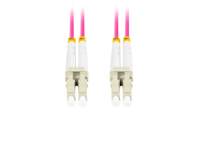 Lanberg FO-LULU-MD41-0050-VT duplex optikai patch kábel 4xLC/UPC csatlakozóval, 50/125 LSZH OM4, 5m
