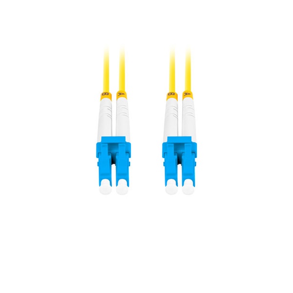 Lanberg FO-LULU-SD11-0010-YE duplex optikai patch kábel 4xLC/UPC csatlakozóval, duplex 9/125 LSZH, 1m