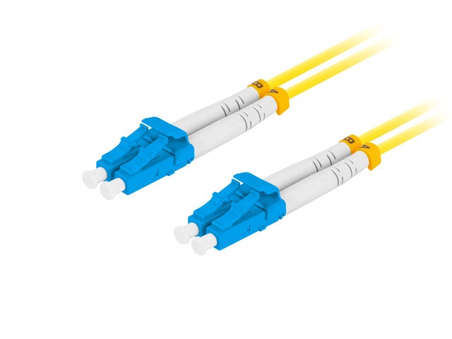 Lanberg FO-LULU-SD11-0010-YE duplex optikai patch kábel 4xLC/UPC csatlakozóval, duplex 9/125 LSZH, 1m