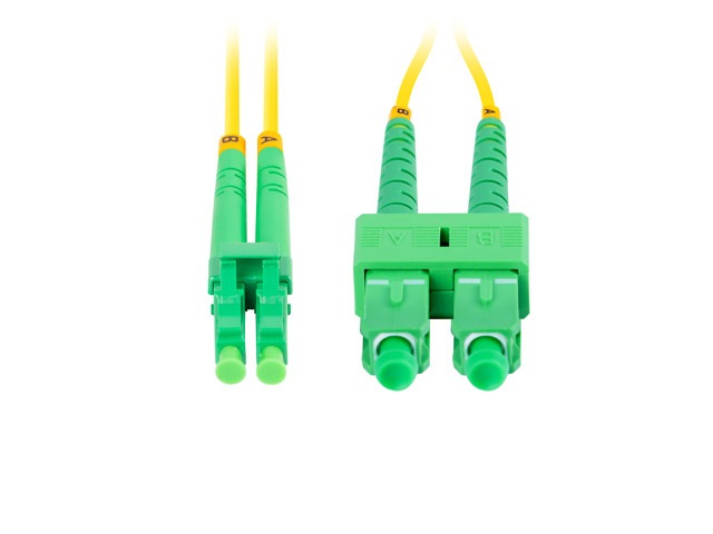 Lanberg FO-SALA-SD11-0020-YE duplex optikai patch kábel 2xSC/APC + 2LC/APC csatlakozóval, duplex 9/125 LSZH, 2m