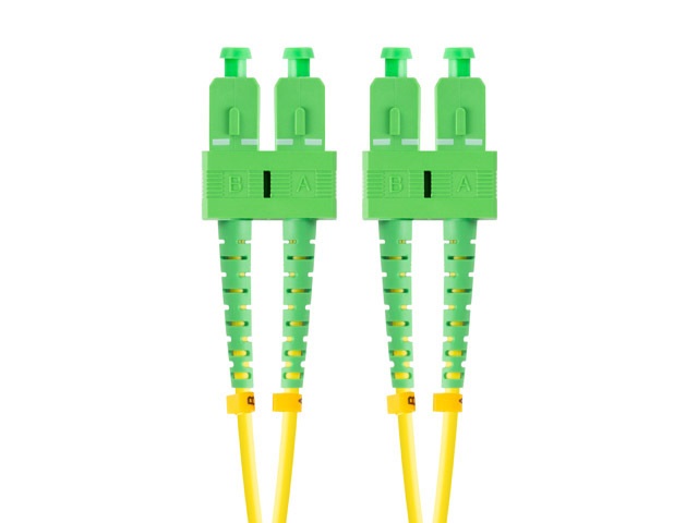 Lanberg FO-SASA-SD11-0100-YE duplex optikai patch kábel 4xSC/APC csatlakozóval, duplex 9/125 LSZH, 10m