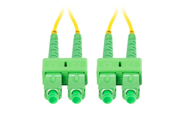 Lanberg FO-SASA-SD11-0100-YE duplex optikai patch kábel 4xSC/APC csatlakozóval, duplex 9/125 LSZH, 10m