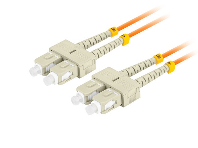 Lanberg FO-SUSU-MD21-0050-OG duplex optikai patch kábel 4xSC/UPC csatlakozóval, 50/125 LSZH OM2, 5m