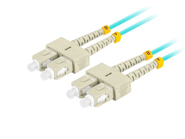 Lanberg FO-SUSU-MD31-0010-TQ duplex optikai patch kábel 4xSC/UPC csatlakozóval, 50/125 LSZH OM3, 1m
