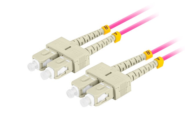 Lanberg FO-SUSU-MD41-0050-VT duplex optikai patch kábel 4xSC/UPC csatlakozóval, 50/125 LSZH OM4, 5m