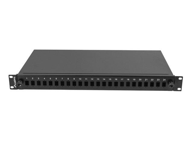 Lanberg FOP1-24SS-LDB 19" 1U 24xSC szimplex 24xLC duplex fekete optikai patch panel