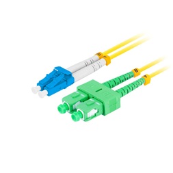 Lanberg FO-LUSA-SD11-0020-YE Monomódusú duplex optikai patch kábel 2xLC/UPC-2xSC/APC csatlakozóval 2m