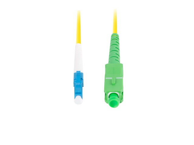 Lanberg FO-LUSA-SS11-0020-YE Monomódusú szimplex optikai patch kábel 1xLC/UPC-1xSC/APC csatlakozóval 2m