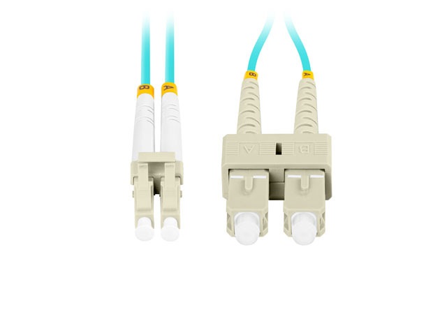 Lanberg FO-LUSU-MD31-0005-TQ Multimódusú OM3 duplex optikai patch kábel 2xLC/UPC-2xSC/UPC csatlakozóval 0,5m