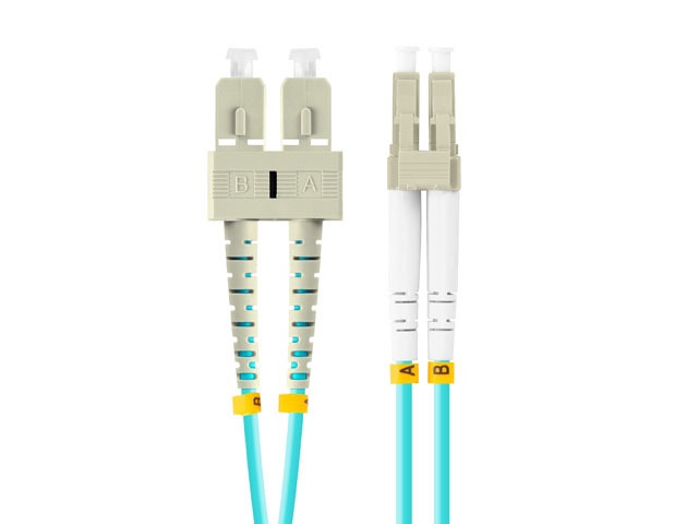 Lanberg FO-LUSU-MD31-0050-TQ Multimódusú OM3 duplex optikai patch kábel 2xLC/UPC-2xSC/UPC csatlakozóval 5m