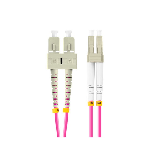 Lanberg FO-LUSU-MD41-0020-VT Multimódusú OM4 duplex optikai patch kábel 2xLC/UPC-2xSC/UPC csatlakozóval 2m