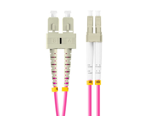 Lanberg FO-LUSU-MD41-0020-VT Multimódusú OM4 duplex optikai patch kábel 2xLC/UPC-2xSC/UPC csatlakozóval 2m