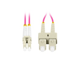 Lanberg FO-LUSU-MD41-0020-VT Multimódusú OM4 duplex optikai patch kábel 2xLC/UPC-2xSC/UPC csatlakozóval 2m