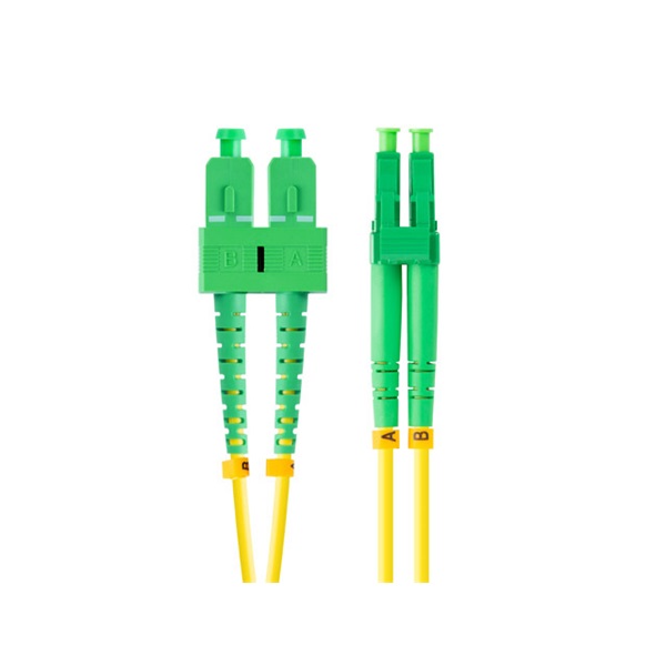 Lanberg FO-SALA-SD11-0010-YE Monomódusú duplex optikai patch kábel 2xSC/APC-2xLC/APC csatlakozóval 1m