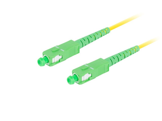 Lanberg FO-SASA-SS11-0005-YE Monomódusú szimplex optikai patch kábel 1xSC/APC-1xSC/UPC csatlakozóval 1m
