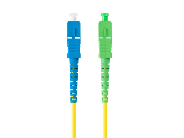 Lanberg FO-SASU-SS21-0010-YE Monomódusú szimplex optikai patch kábel 1xSC/APC-1xSC/UPC csatlakozóval 1m