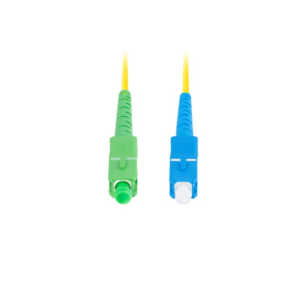 Lanberg FO-SASU-SS21-0020-YE Monomódusú szimplex optikai patch kábel 1xSC/APC-1xSC/UPC csatlakozóval 2m