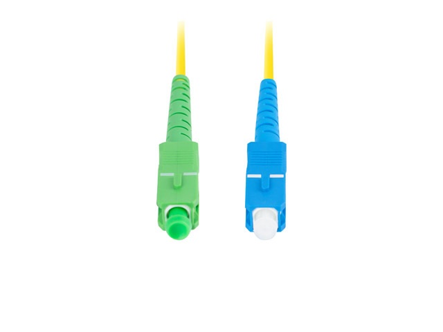 Lanberg FO-SASU-SS21-0020-YE Monomódusú szimplex optikai patch kábel 1xSC/APC-1xSC/UPC csatlakozóval 2m