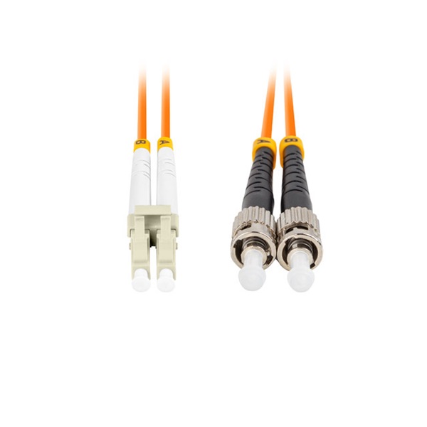 Lanberg FO-STLU-MD21-0010-OG Multimódusú OM2 duplex optikai patch kábel 1xST/UPC-1xLC/UPC csatlakozóval 1m
