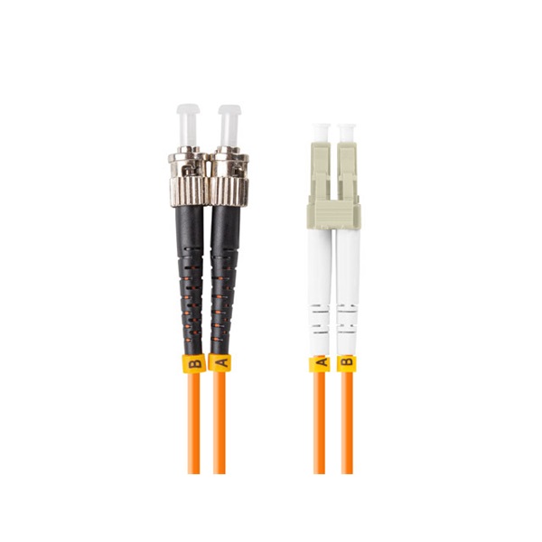Lanberg FO-STLU-MD21-0050-OG Multimódusú OM2 duplex optikai patch kábel 1xST/UPC-1xLC/UPC csatlakozóval 5m