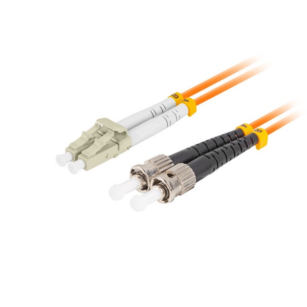Lanberg FO-STLU-MD21-0050-OG Multimódusú OM2 duplex optikai patch kábel 1xST/UPC-1xLC/UPC csatlakozóval 5m