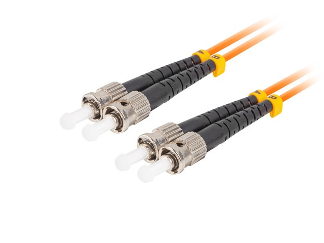 Lanberg FO-STST-MD21-0010-OG Multimódusú OM2 duplex optikai patch kábel 2xST/UPC csatlakozóval 1m