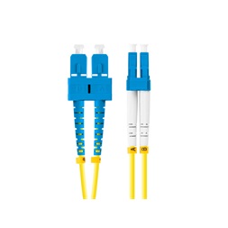 Lanberg FO-SULU-SD11-0030-YE Monomódusú duplex optikai patch kábel 2xSC/UPC-2xLC/UPC csatlakozóval 3m