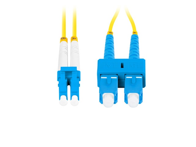 Lanberg FO-SULU-SD11-0030-YE Monomódusú duplex optikai patch kábel 2xSC/UPC-2xLC/UPC csatlakozóval 3m