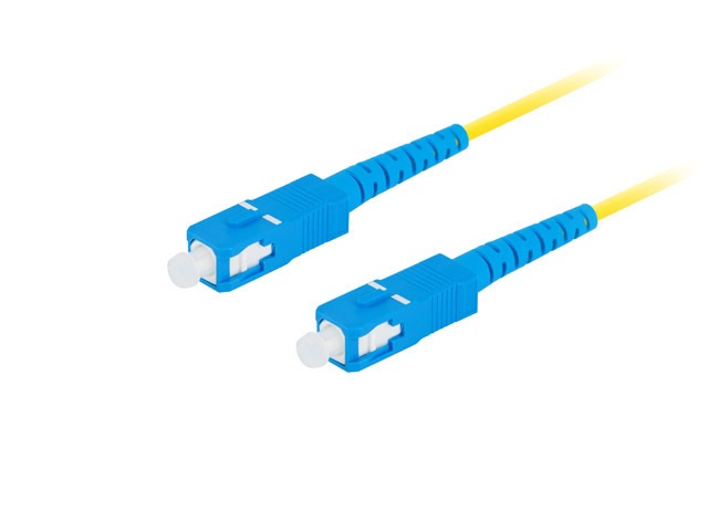 Lanberg FO-SUSU-SS11-0020-YE Monomódusú szimplex optikai patch kábel 2xSC/UPC csatlakozóval 2m