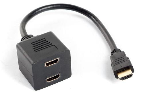 Lanberg HDMI-A male - HDMI-A female 2x splitter 20cm adapter