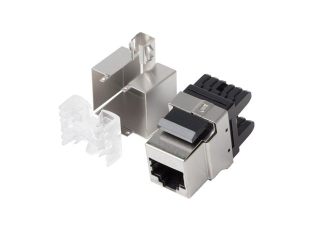 Lanberg KSF5-1000 Cat.5e FTP 180°-os betűzős árnyékolt RJ45 Keystone jack