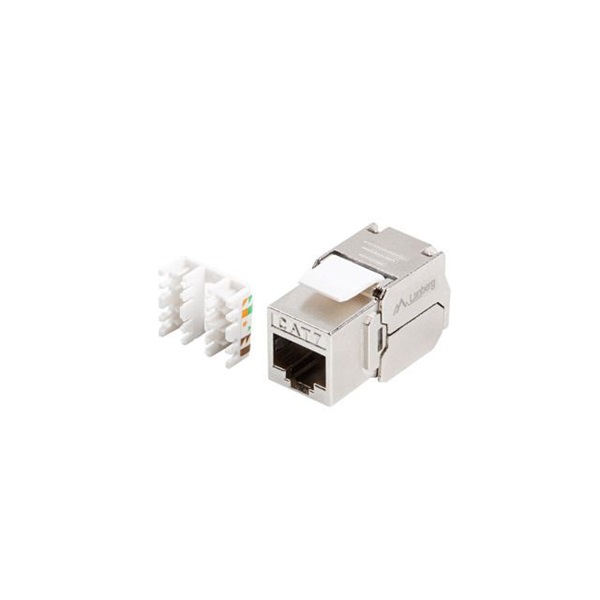 Lanberg KSF7-2000 Cat.7 FTP 180°-os szerszám nélkül szerelhető árnyékolt RJ45 Keystone jack