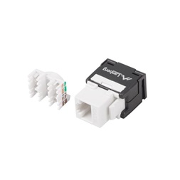 Lanberg KSUA-2000 Cat.6A UTP 180°-os szerszám nélkül szerelhető árnyékolatlan RJ45 Keystone jack