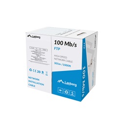 Lanberg LCF5-10CC-0305-S FTP CCA 1Gb/s 100MHz 305m árnyékolatlan réz bevonatú alumínium fali kábel