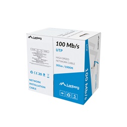 Lanberg LCU5-10CC-0305-B UTP CCA 100Mb/s 100MHz 305m árnyékolatlan réz bevonatú alumínium kék fali kábel