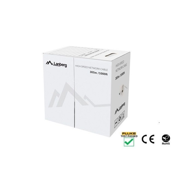 Lanberg LCU6-12CU-0305-S Cat.6 U/UTP AWG23 Fca PVC 305m árnyékolatlan szürke fali kábel