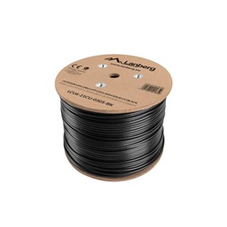 Lanberg LCU6-21CU-0305-BK Cat.6 U/UTP AWG23 Fca PE 305m árnyékolatlan fekete kültéri kábel