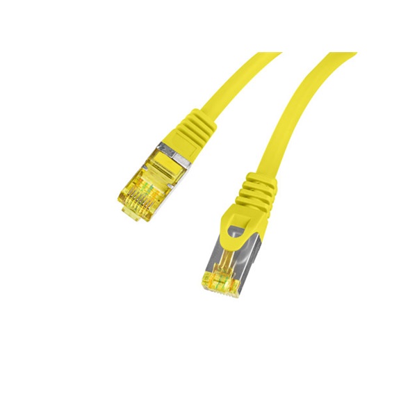 Lanberg PCF6A-10CU-0050-Y Cat.6A S/FTP AWG27 LSZH árnyékolt sárga patch kábel 0,50m