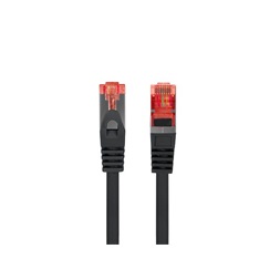 Lanberg PCF6-10CU-0025-BK Cat.6 F/UTP AWG26 LSZH árnyékolt fekete patch kábel 0,25m