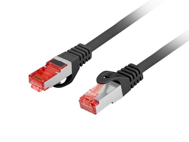 Lanberg PCF6-10CU-0150-BK Cat.6 F/UTP AWG26 LSZH árnyékolt fekete patch kábel 1,5m