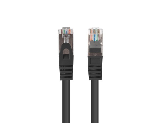 Lanberg PCF6-20CC-0300-BK Cat.6 U/FTP PVC CCA árnyékolt réz bevonatú alumínium fekete patch kábel 3m 10db/csomag