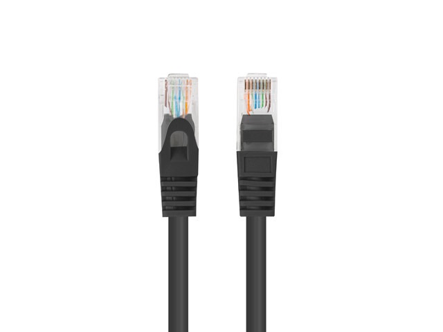 Lanberg PCU5-10CC-0025-BK Cat.5e U/UTP PVC CCA árnyékolatlan réz bevonatú alumínium fekete patch kábel 0,25m